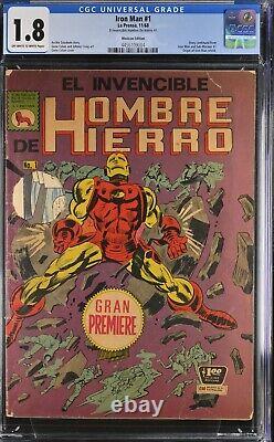 Iron Man #1 CGC 1.8 Mexican Foreign El Hombre de Hierro #1 La Prensa Mexico 1968