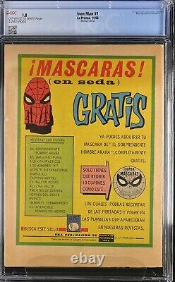 Iron Man #1 CGC 1.8 Mexican Foreign El Hombre de Hierro #1 La Prensa Mexico 1968