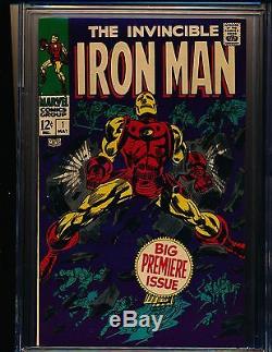 Iron Man # 1 Gene Colan cover Origin retold CGC 9.6 WHITE Pgs