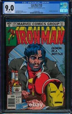 Iron Man #128? CGC 9.0 DOUBLE COVER ERROR? Demon in a Bottle Alcoholism 1979