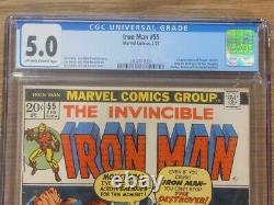 Iron Man #55 CGC 5.0 (OWithW) 1st Thanos 1st Drax 1st Cameo Starfox (Eros) Marvel