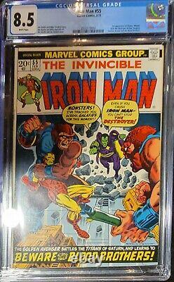Iron Man # 55 Marvel 1973 1st Appearance of Thanos, CGC 8.5 WHITE PAGES