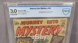 JOURNEY INTO MYSTERY #83 (Thor 1st app & origin) CBCS 3.0 1962 Marvel Comics cgc