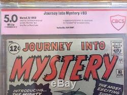Journey Into Mystery 83 CBCS 5.0 Signed By Jack Kirby