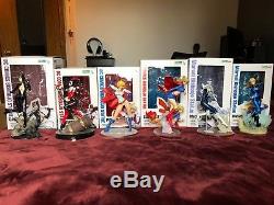 Kotobukiya Bishoujo Catwoman, Harley Quinn, Supergirl, Powergirl, etc Statues