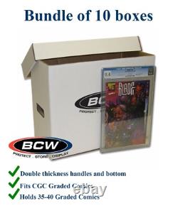 Lot Of 10 BCW Graded Comic Storage Boxes Fit CGC Slab Safe Durable Cardboard