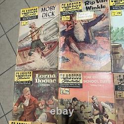 Lot Of 23 Vintage Classic Illustrated Comic Books Hamlet, Moby Dick, Black Beauty