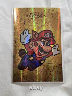 Mario Collage Gold Foil Scrapbook Comic Signed Kyle Willis Limited to 100 COA