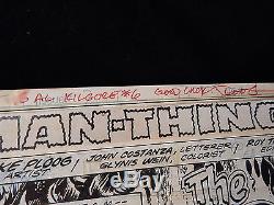 Marvel Comics Stan Lee Man-Thing Original 1974 Comic Cover Art Signed Mike Ploog