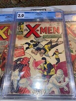 Marvel Silver Age X-Men #1 #2 #3 All 3 Graded CGC Stan Lee Jack Kirby KEY