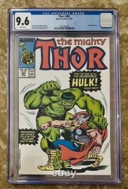 Mighty Thor #385 (Marvel, 1987) CGC 9.6, Stan Lee story, Hulk app. White pages