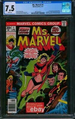 Ms. Marvel #1? CGC 7.5 WHITE PGs? 1st Carol Danvers as Ms Marvel! Comic 1977