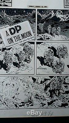 Original Art Wally Wood Will Eisner Spirit on the Moon Splash August 10 1952 EC