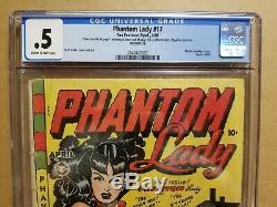 Phantom Lady #17 Cgc. 5 Classic Matt Baker Cover & Art Gga 1948 Fox
