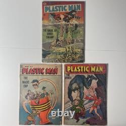 Plastic Man #40 (1.5), 44 (1.0), 46 (1.0), Fair, 3 Golden Age Comics 1953 1954
