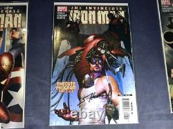 R4-49 Marvel Iron Man Comic Books Lot Of 6 Autographed By The Illustrator