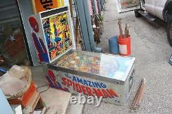 Rare 1980 Gottlieb The Amazing Spider Man Comic Book Hero Pinball Machine Sign