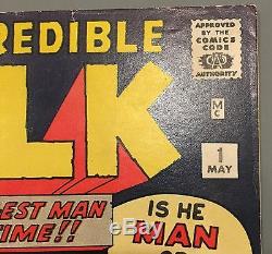 SIGNED Jack Kirby & Stan Lee INCREDIBLE HULK #1 1962 FINE Signed Estate Find NR