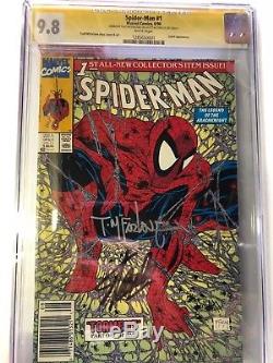 SPIDER-MAN #1 CGC 9.8 SS SIGNED TODD McFARLANE -STAN LEE GREEN SS 1990