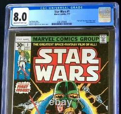 STAR WARS #1 (Marvel 1977) CGC 8.0 1st Print! A New Hope Part One Comic