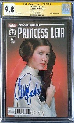 Star Wars Princess Leia #1 Marvel Signed Autograph By Carrie Fisher Cgc 9.8