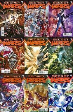 Secret Wars 1 2 3 4 5 6 7 8 9 Nm Set All Alex Ross 1st Prints Marvel 2015 Series