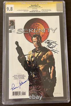 Serenity #1 (2005) Dark Horse CGC 9.8 Signed Adam Baldwin Ron Glass Yellow Label
