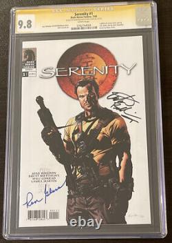 Serenity #1 (2005) Dark Horse CGC 9.8 Signed Adam Baldwin Ron Glass Yellow Label