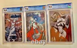 Set6 Three Lady Death Ultra Rare Cgc Comic Books Including 2 Blue Foil Edition
