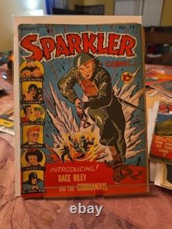 Sparkler Comics #19 1943 1st Race RILEY Golden Age Comic