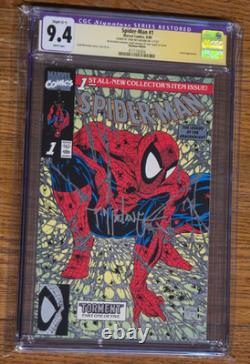 Spider-Man #1 Platinum CGC 9.4 WP SS Signed Todd McFarlane Custom Label Marvel
