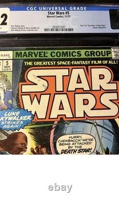 Star Wars #5 CGC 9.2 1977 Marvel WP Death Star Attack A New Hope Skywalker Vader