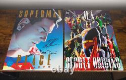 Superman Peace On Earth & Jla Secret Origins Signed By Alex Ross & Paul Dini Coa