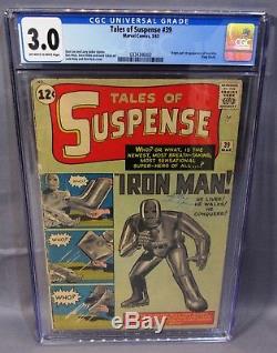 TALES OF SUSPENSE #39 (Iron Man 1st app. & origin) CGC 3.0 GD/VG Marvel 1963