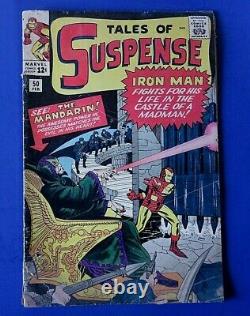 TALES OF SUSPENSE #50 COMIC BOOK 1st App Mandarin Marvel Silver Age 1964 GD