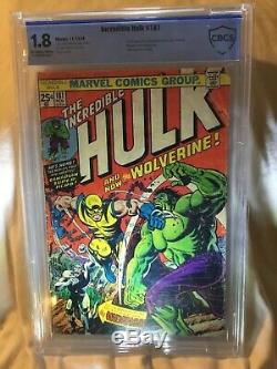 THE INCREDIBLE HULK #181 1ST WOLVERINE WHITE PAGES MVS stamp cbcs graded