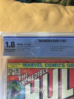 THE INCREDIBLE HULK #181 1ST WOLVERINE WHITE PAGES MVS stamp cbcs graded