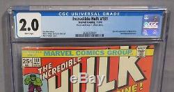 THE INCREDIBLE HULK #181 (Wolverine 1st appearance) CGC 2.0 GD Marvel 1974