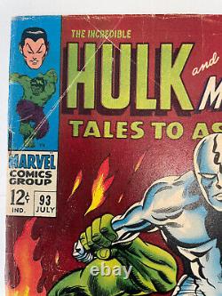 Tales To Astonish 93 Marvel 1967 Hulk Silver Surfer Cover Sub Mariner