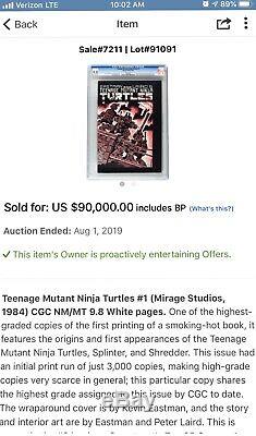 Teenage Mutant Ninja Turtles 1 CGC 9.8 Mirage 1984 (1st Print) TMNT 2081174001