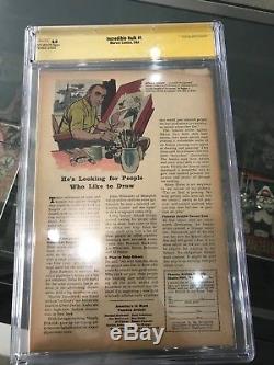 The Incredible Hulk #1 1st Appearance Of The Hulk Cgc 4.0 Ss Stan Lee Signed