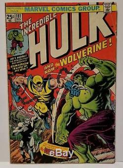 The Incredible Hulk #181 (1974, Marvel). First appearance Wolverine. MVS intact