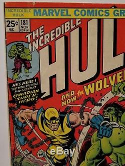 The Incredible Hulk #181 (1974, Marvel). First appearance Wolverine. MVS intact