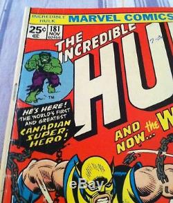 The Incredible Hulk #181-1st full appearance of Wolverine Marvel with Value Stamp