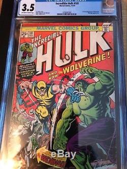 The Incredible Hulk #181 CGC 3.5 OFF WHITE TO WHITE PAGES! FIRST WOLVERINE