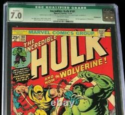 The Incredible Hulk #181 CGC 7.0 Qualified 1st Wolverine Marvel Comic 1974
