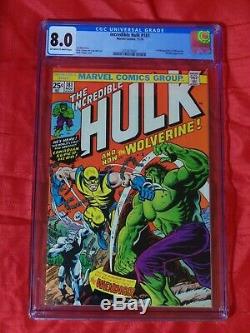 The Incredible Hulk #181, CGC 8.0 First Full Wolverine New Case No Reserve