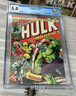 The Incredible Hulk #181 Marvel Comic Book, CGC Graded 5.0 Key, 1st Wolverine