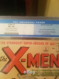Uncanny X-Men (1st Series) #1 1963 CGC 3.5 Universal. Jack Kirby Art