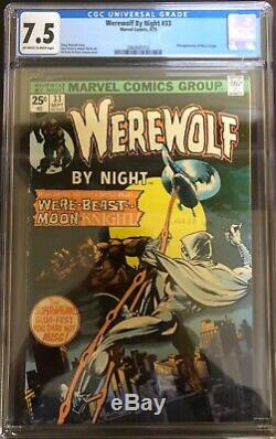Werewolf By Night 32 CGC 4.5 + WWBN 33, Marvel Spotlight 28 + Moon Knight 1 & 25